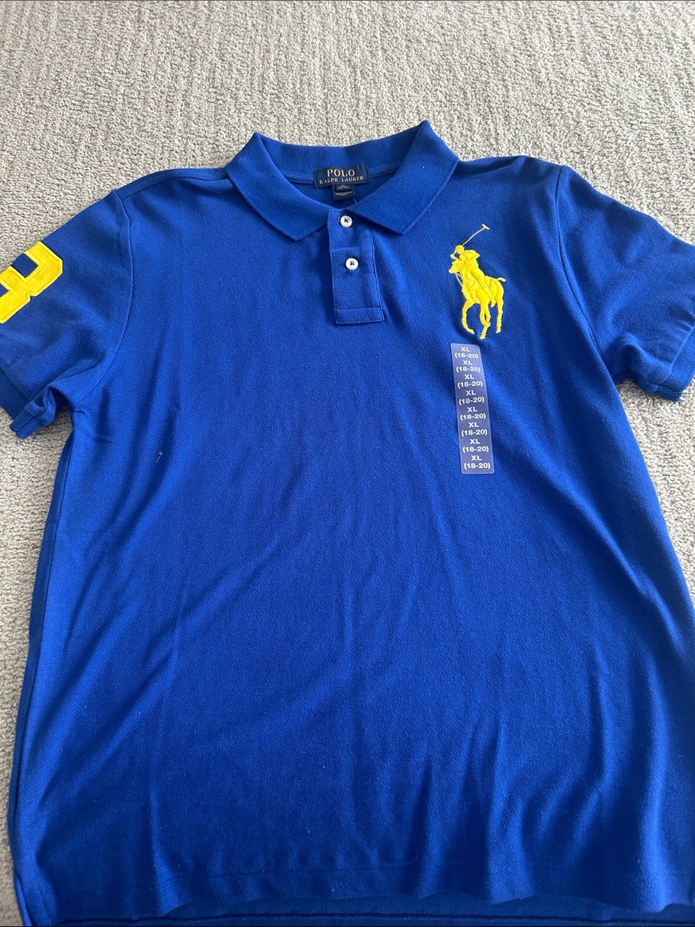 Polo by Ralph Lauren Boys Royal Blue Polo with Yellow Pony